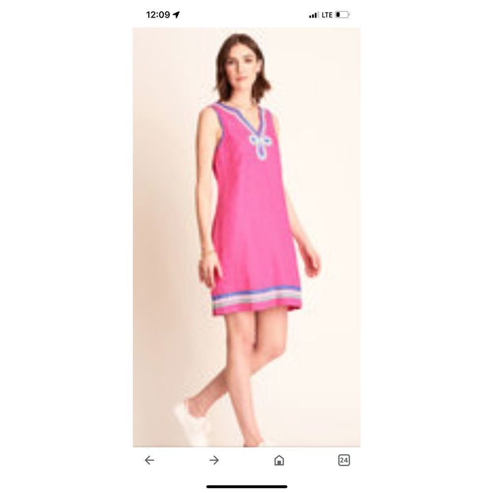 Hatley Poise Fuchsia Slip Linen Dress Small